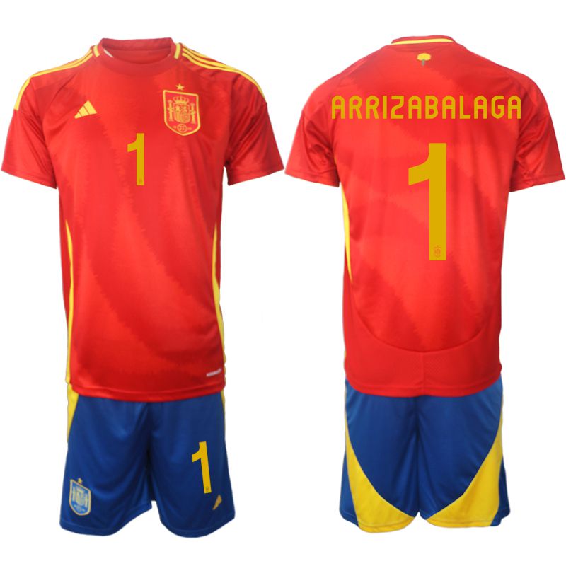Men 2024-2025 Season Spain home red #1 Soccer Jerseys->spain jersey->Soccer Country Jersey